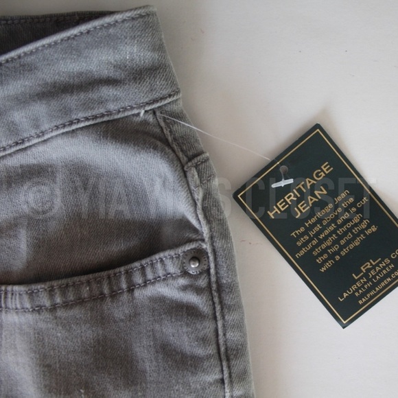 LRL Lauren Ralph Lauren 16W Gray-Wash Straight Heritage Women's Jeans - NEW - Picture 10 of 16